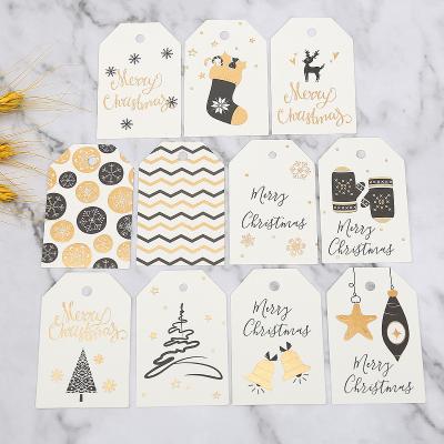 China New Funny Viable Wholesale Fast Delivery Design Hanging Tag Gold Foil Stamping Thank You Swing Tag Merry Christmas Gift Custom Tag for sale