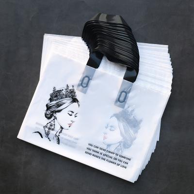 China China Manufacture Recyclable Logo Design Bags Soft Loop Supplier Handle Custom Plastic Bag Clothing Shopping Bag for sale