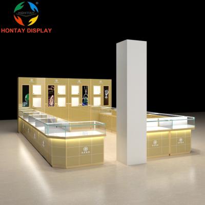 China Aluminum+Tempered Glass+UV base plate standard and customized aluminum with LED light display cabinet jewelry store furniture showcase for jewelry store for sale