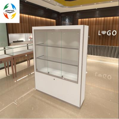 China Shop Interior Design Led Light Showcase Multilayer Aluminum Profile Led Large Light Interior Showcase Shop Design Tempered Glass for sale