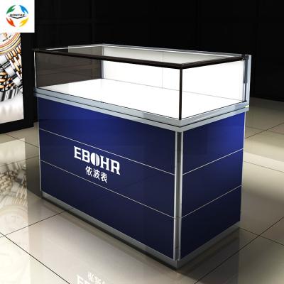 China 2021 Customs Single Glass Watch Display Showcase Counter With Lock Cabinet for sale