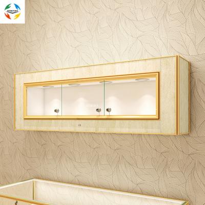 China 2020 Hot Sale 3 Sliding Glass Door Design Mall Shop Showcase Wall Mount Cabinet Mall Boutique Showcase With Storage for sale