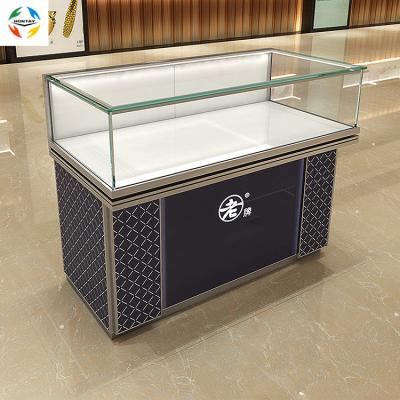 China Jewelry Store Large Color Floral Jewel Display Large Classic Silver Gray Mirror Aluminum Jewelri Glass Display Showcase Storage For Jewelry Store for sale