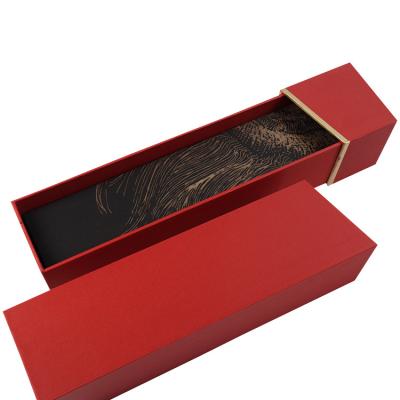 China Recycled Materials Wholesale High Grade Customized Paper Box For Single Bottle Wine Packaging for sale