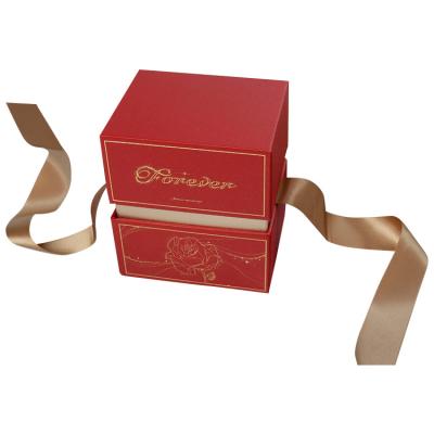 China New Materials 2021 Custom Logo Hot Sale Wholesale Eco-Friendly Square Cardboard Kraft Paper Lid And Recycled Stylish Unique Red Low Boxes for sale