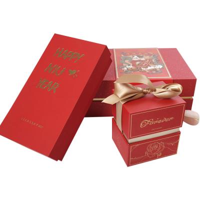 China Large Size Recycled Materials Home Food Packaging Gift Tea Paper Boxes Custom Red Wedding for sale