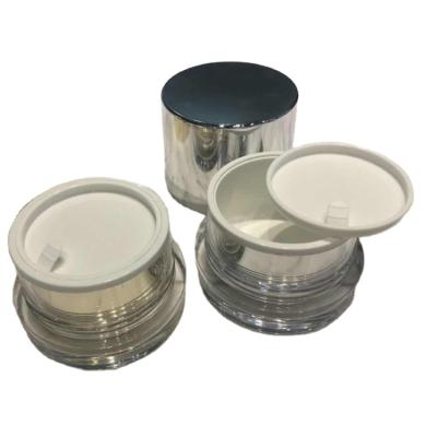 China Non Spill Plastic Jar, Cosmetic Jar, Cosmetic Bottle Cosmetic Packaging Plastic Jar With Bamboo Lid for sale