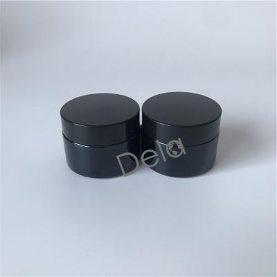 China High End Matte Round Empty 30G 50G 100G Custom Wide Mouth Glass Armber Face Cream Cosmetic Jar Cosmetic for sale