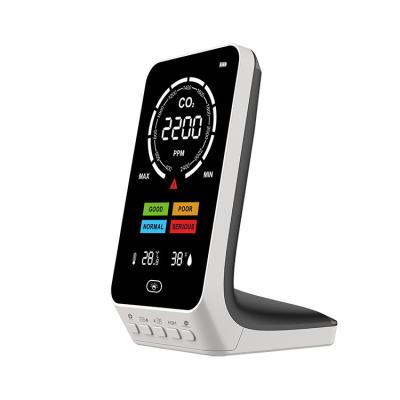 China Indoor Air Quality Monitor Carbon Dioxide Gas CO2 Meter Desktop Detector, Desktop Wet Temperature CO2 Monitor Stand for sale