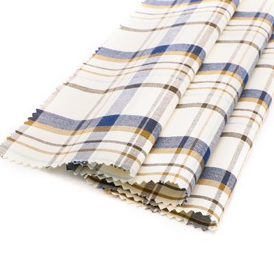 China Classic Plaid Anti-Static Yarn Dyed Linen Fabric For Men's Shirts for sale