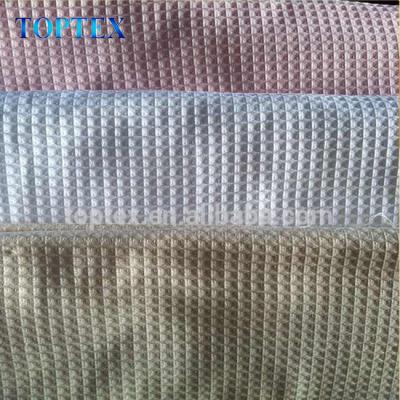 China Antistatic 100% Cotton Waffle Solid Dyed Fabric For Bathrobes And Bath Towel for sale