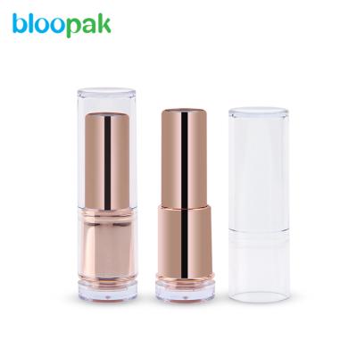 China Custom Cosmetics Lipstick Single Tube Gold Lipstick Packaging Container for sale