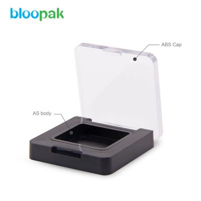 China Recyclable Empty Eyeshadow Blush Container Lid Black Square Small Powder Clear Compact Case for sale