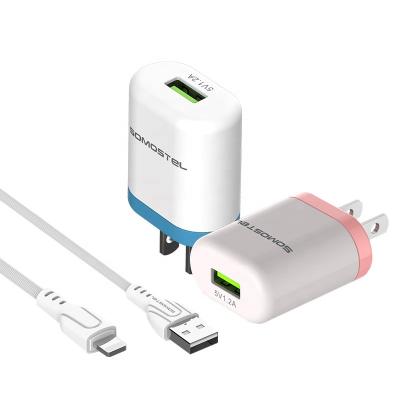 China Good Quality Somostel A56 USB Travel 2.1A Travel 2.1A Single Left Charging Mobile Phone Wall Charger For Samsung Cargador for sale