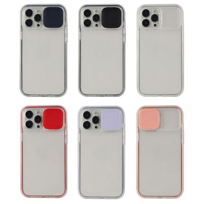 China New Anti-drop Slide Push Window TPU Anti-drop and Non-slip Phone Case with Camera Protecting Pushing Window TPU Phone Case Colorful for sale