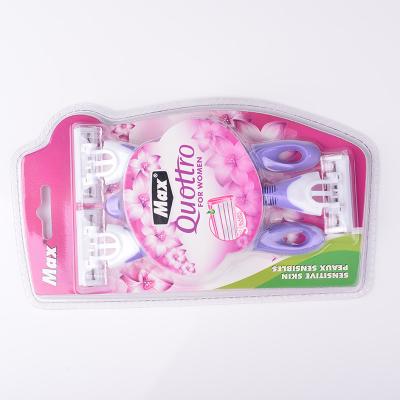 China Quottro Max Triple Blade Brand Lady Razor For Women Triple Blade Disposable Razor for sale