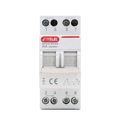 China JOYELEC Inverter 2p 40A 63A 230/400vac Modular Dual Power Transfer Switch Din Rail Manual Installation QYCO-2040 for sale