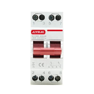 China JOYELEC Inverter 2p 40A 63A 230/400vac Modular Dual Power Transfer Switch Din Rail Manual Installation QYCO-2040 for sale