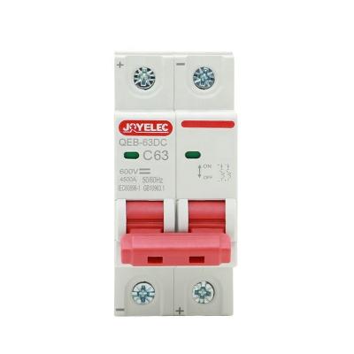 China JOYELEC QEB-63 Miniature DC Circuit Breakers C32 C50 C63 MCB 600V 50/60Hz Mcb Rack 35mm Din Rail Snap Other for sale