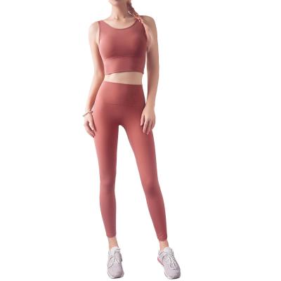 China Wholesale Large Size 2 Pieces Seamless Women's Sportswear Yoga Gym Fitness Clothing Exercise Clothing Women's Breathable Yoga Gym Clothing for sale