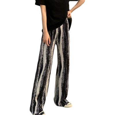 China QUICK DRY QUICK DRY tie dyed summer female casual thin section straight wide leg pants pleated waist pants loose wiping floor pants for sale