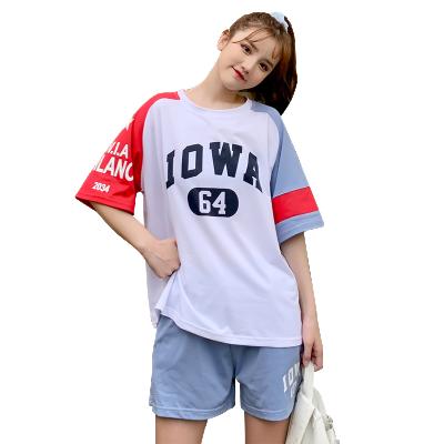 China Casual two-piece suit cotton women's suit QUICK DRY QUICK DRY T-shirt 2021 summer Korean loose short-sleeved shorts for sale