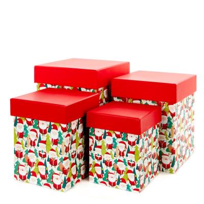 China Handmade Wholesale Christmas Decorative Paper Cardboard Box Christmas Gift Boxes With Lids for sale