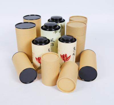 China Handmade round food grade coffe box tea box packaging paper tube boxes paper tube food packaging with metal lid for sale