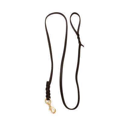 China Viable China Supplies High Quality Pet Black Cowhide Traction Rope for sale