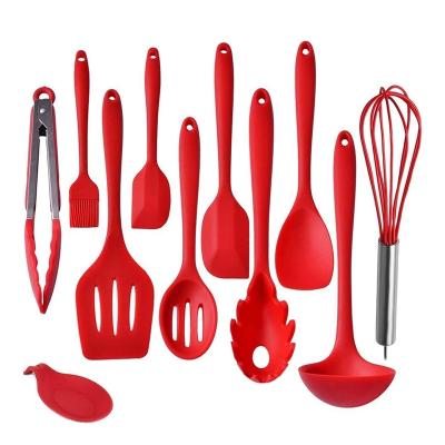 China Sustainable 11PC Kitchen Utensils , Nonstick Heat Resistant Silicone Kitchen Utensil Set Cooking Tools for sale