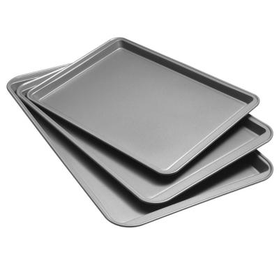 China Sustainable Cookie 3 Non-Stick Baking Tray Set for sale