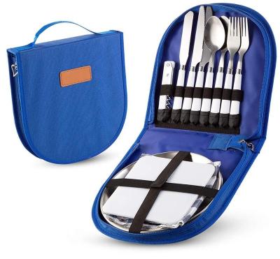 China GRILL 12 Piece Silverware Cutlery Organizer Utensil Picnic Kit Set Camping Mess Kit for sale