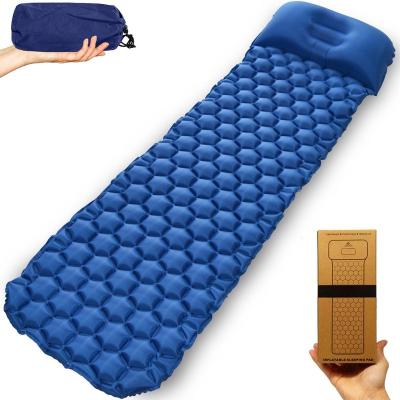 China For Camp Camping Sleeping Pad Air Sleep Protector Mattress, Ultralight And Compact And Lightweight Inflatable Air Sleep Pad With Pillow for sale