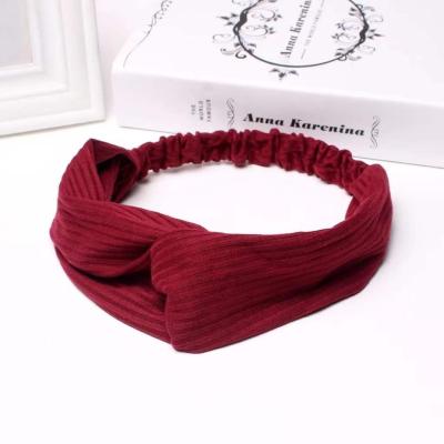 China Fixed hair 2022hairbands Korea design latest cute elastic knitted elastic hair bands women headbands for sale