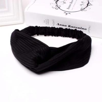 China Fixed hair 2022hairbands Korea design latest cute elastic knitted elastic hair bands women headbands for sale