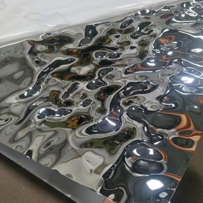 China Wall Decoration Stainless Steel Sheet Water Ripple Pattern Thickness 0.3 - 3.0mm SS Sheet for sale