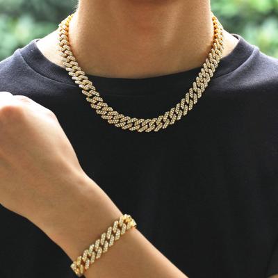 China Hiphop Jewelry Manufacturer Hip Hop Cubans Iced Out Mens Joyas Necklace Link Chain Necklace de collier for sale