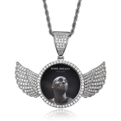 China Hiphop Gold Filled Sublimation Memory Diamond Men Women Custom Photo Necklace Pendant for sale