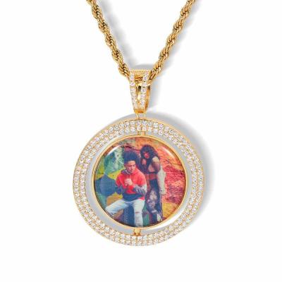 China Locket Chains Custom Picture Memory Hip Hop Hip Hop Stainless Steel Zircon Pendant Necklace for sale