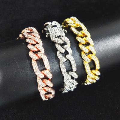 China Custom Hiphop Fashion Designers Charm Crystal Heart Jewelry Chain Bracelets Beaded For Women for sale