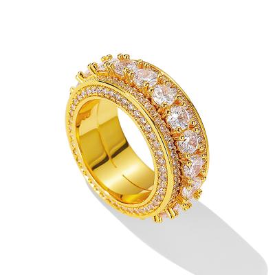 China Hiphop Diamond Ring Baguette Cubic Zirconia Silver Plated Rings For Woman for sale