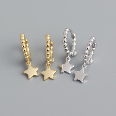 China New Hiphop S925 Pearl Star Drop Earrings Elegant Women Gift Jewelry 2021 for sale