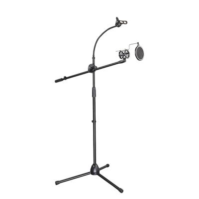 China Adjustable Stage Mobile Phone Holder Live Microphone Stand With Blowout Prevention Net for sale