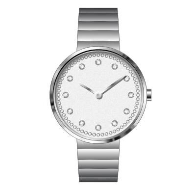 China Non-Specific Women Fashion Dress Watch Logo Silver Color Female Wristwatch Custom Made With Adjustable Jewelry Buckle Quartz Watch for sale