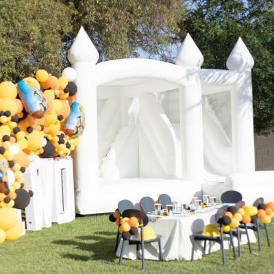 China PVC Romantic Inflatable White Bounce House White Inflatable Jumping Castle Bouncy Castle With Slide for sale