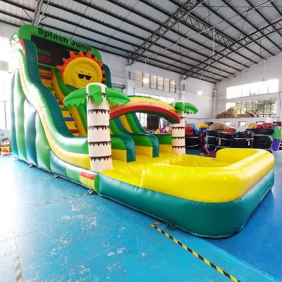 China Party/Rental/Retail/Backyard/Amusement Park /Public etc Inflatable Slide Inflatable Wet Dry Water Slide Inflatable Wet Slide Jumping Splash Pad For Kids With Swimming Pool for sale