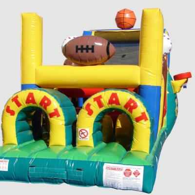 China PVC 40ft Backyard Sports Inflatable Obstacle Course Tunnel Slide Toddler Dry Combo Bouncer for sale