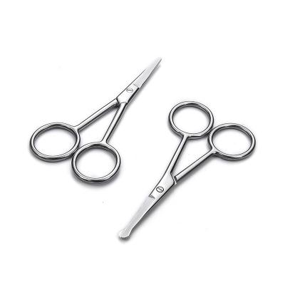 China Durable Portable Small Eyebrow Scissors Stainless Steel Nose Hair Scissors Multifunctional Facial Hair Trimmer Makeup Beauty for sale