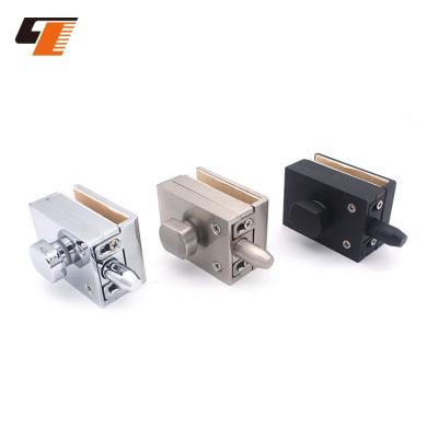 China Shower room hot sale square office door hardware sliding door handle zinc alloy glass lock double for sale