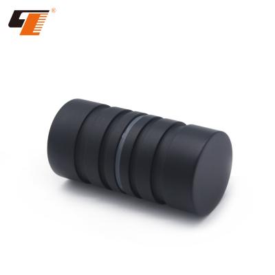 China Modern High Quality Zinc Alloy Solid Glass Throw Knob Door Handle Black Finish for sale